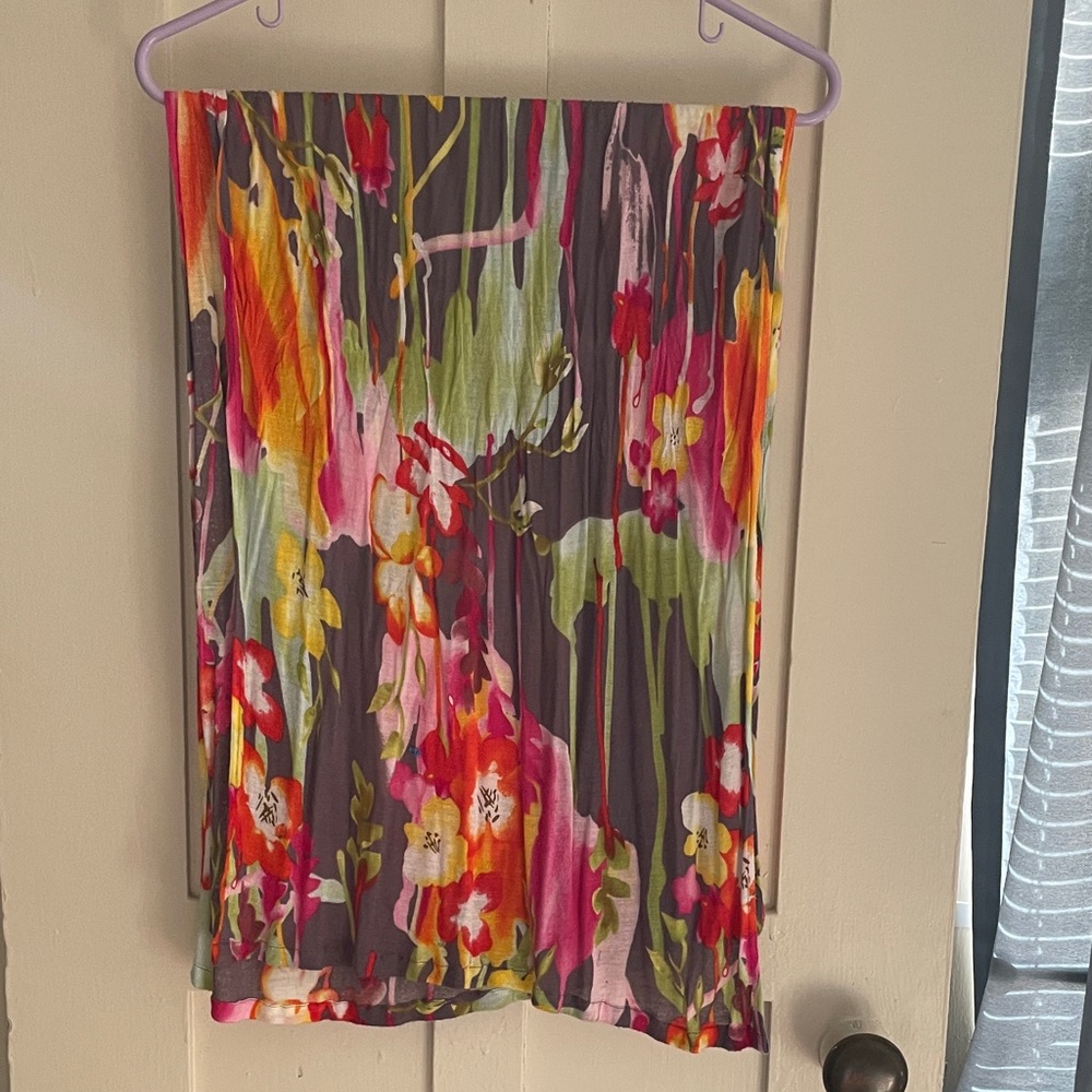Source Unknown Multicolor Floral Scarf